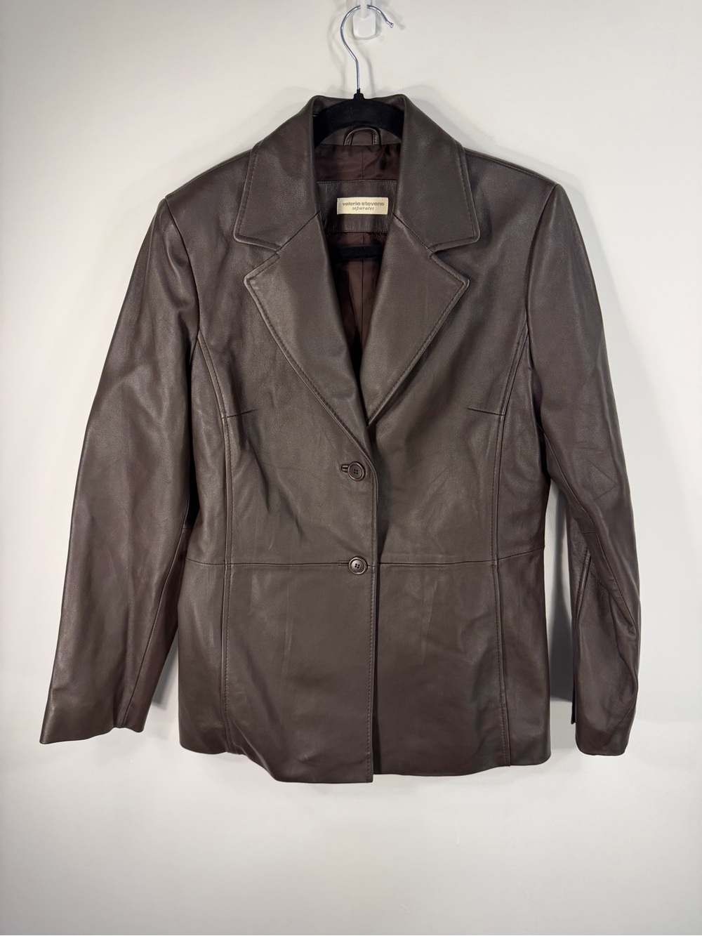 Valerie Stevens Dark Brown Leather Blazer
